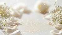 Elegant white and gold holiday background with sparkling ornaments, ribbons and bokeh lights for festive seasonal celebrations and luxury decor.