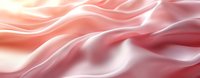 Soft flowing silk fabric in coral pink and white creates gentle waves and folds, casting subtle shadows in abstract luxury background pattern.