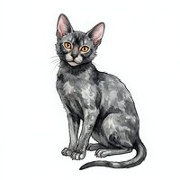 Gray tabby kitten sitting upright with alert expression, isolated on white background for design, clipart, and pet-related projects.