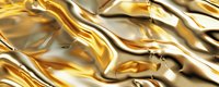 Luxurious flowing gold liquid metal with smooth waves and ripples creating an elegant abstract background for luxury branding and design projects.
