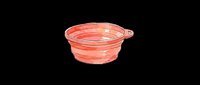 Collapsible silicone bowl in coral red, isolated on transparent background. Ready for design use on t-shirts, clipart, stickers, print-on-demand products, and sublimation projects.
