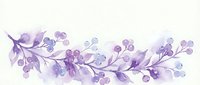 Watercolor purple floral branch with delicate leaves and berries isolated on transparent background for wedding invitations and romantic designs.