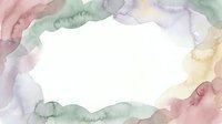 Watercolor frame border with soft pastel colors in pink, green, purple and yellow tones creating elegant decorative space for text or design elements.