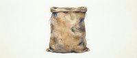 Burlap sack filled with potatoes isolated on white background, ready for design use on packaging, agriculture marketing materials, and food industry graphics.
