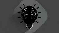 Brain lightbulb icon combining intelligence and innovation concept. Isolated on dark background, ready for web, app, and design projects.