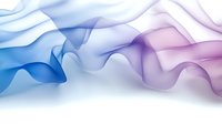 Ethereal flowing smoke waves in blue and purple gradient colors on white background, abstract fluid motion design element for creative projects.
