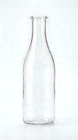Empty glass bottle with classic beer or beverage shape, isolated on white background, ready for product mockups, packaging design, or beverage branding projects.