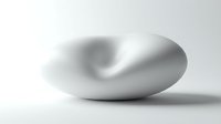 Abstract white organic form with smooth curves and flowing lines on neutral background for modern design projects.