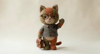 Adorable anthropomorphic fox character wearing glasses and vest, cute animal mascot design for children's books, games, and educational materials.