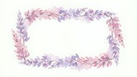 Watercolor floral frame with purple and pink lavender branches on white background. Botanical border for wedding invitations, greeting cards and romantic designs.