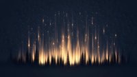 Mystical forest silhouette against glowing aurora lights and falling stars creating magical nighttime atmosphere. Forest treeline reflects cosmic phenomenon.