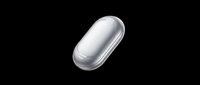 Metallic silver pill capsule isolated on transparent background, ready for pharmaceutical, medical, supplement, and healthcare design projects including print-on-demand and digital use.