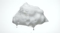 White foam or shaving cream blob isolated on white background, ready for design use in advertising, packaging, and digital projects.