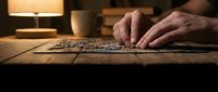 Professional hands typing on modern keyboard in warm ambient lighting creating productive workspace atmosphere for business and technology concepts.