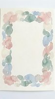 Watercolor floral frame border with soft pastel pink blue green flowers on white background for wedding invitations greeting cards stationery design.