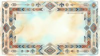 Southwestern geometric border frame with tribal patterns, arrows, and diamond shapes in warm earth tones and turquoise on cream background. Isolated design element ready for invitations, certificates, and layouts.