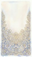 Ornate floral border frame with gold and lavender filigree scrollwork on cream background, isolated design element suitable for invitations, cards, and decorative layouts.
