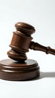 Wooden judge gavel and sound block on white background isolated for legal justice court law auction bidding design concepts.