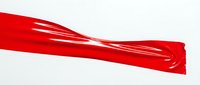 Red ribbon or streamer flowing diagonally across white background, suitable for celebrations, promotions, and festive design projects.