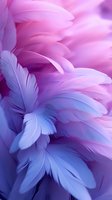 Soft gradient feathers in pink, purple, and blue hues creating a dreamy, ethereal texture for fashion, beauty, or abstract design backgrounds.
