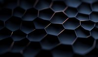 Dark hexagonal geometric pattern with dramatic lighting creates depth and dimension, abstract technology or science background for modern designs and presentations.