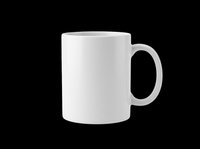Blank white ceramic mug isolated on transparent background, ready for custom design, sublimation printing, and print-on-demand applications for personalized gifts and merchandise.