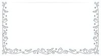 Ornamental decorative border frame with swirling flourishes and leaf motifs on white background, isolated and ready for design use on invitations, certificates, and printed materials.