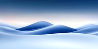Minimalist winter landscape with smooth snow-covered hills creating gentle curves against gradient sky, evoking sense of peace and tranquility in nature.