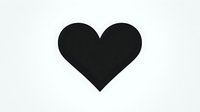 Black heart shape silhouette isolated on white background. Clean minimal design element for valentines cards, wedding invitations and romantic projects.