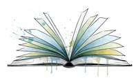 Open book with pages fanning out in colorful watercolor splash effect on white background for education and learning concepts.