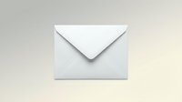 White envelope on neutral beige background for correspondence, mailing, communication and business purposes with clean minimalist design.