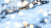 Magical winter background with glowing golden sparkles and bokeh lights on blue snowy backdrop, creating dreamy festive atmosphere for holiday designs.
