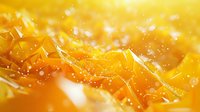 Golden honey crystalline structure with sparkling bubbles in macro view, showing natural sweetness and organic texture for food photography.