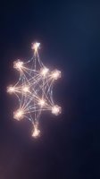 Glowing network nodes connected by bright lines forming digital constellation on dark blue gradient background for technology and connectivity concepts.