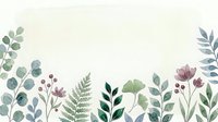 Watercolor botanical border with eucalyptus, fern, and wildflowers on isolated background. Suitable for invitations, stationery, and design projects.