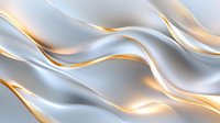 Luxurious silver and gold waves create elegant flowing abstract background with silky smooth metallic texture and gentle light effects for luxury designs.