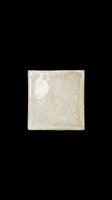 Glazed ceramic square tile with speckled cream finish, isolated on transparent background. Ready for interior design mockups, clipart, stickers, and print on demand projects.