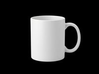 White ceramic coffee mug isolated on transparent background, ready for sublimation, print on demand, mockup, clipart, sticker, and t-shirt design use.