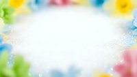 Colorful watercolor paint splashes frame white center space for text or design elements with soft blurred edges and artistic brush strokes.
