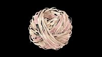 Tangled ball of yarn in soft pink and cream tones, isolated on transparent background. Ready for crafting, knitting, and DIY design projects including t-shirts, stickers, and print-on-demand products.