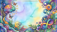 Creative brain with gears and butterflies in vibrant watercolor style. Isolated design element suitable for t-shirts, posters, educational materials, and creative industry branding.