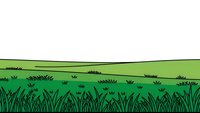 Green grass field landscape with rolling hills and meadow vegetation for nature backgrounds and outdoor designs.