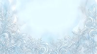 Frost-inspired ornamental border with delicate snowflakes and swirling patterns on white background, isolated for winter design projects and seasonal graphics.