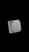 Gray electrical junction box isolated on transparent background, ready for design use in technical illustrations, industrial graphics, clipart, print-on-demand products, and sublimation projects.