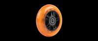 Bright orange wheel with black hub isolated on transparent background, ready for design use on t-shirts, clipart, stickers, print-on-demand products and sublimation projects.