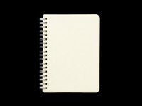 Spiral bound notebook with blank cream pages isolated on transparent background, ready for clipart, print on demand, sublimation, t-shirt design and sticker applications.