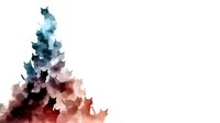 Artistic watercolor silhouettes of cats forming abstract gradient composition from dark teal to terracotta on white background, isolated design element for creative projects.