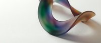 Abstract fluid 3d shape with iridescent rainbow gradient colors on white background for modern design projects and creative presentations.