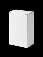 Blank white rectangular box isolated on transparent background, ready for packaging design, product mockups, t-shirt printing, sublimation, and print-on-demand applications.