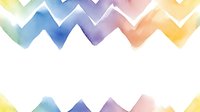 Colorful watercolor zigzag borders in rainbow hues on isolated white background, ready for design projects, invitations, and creative layouts.